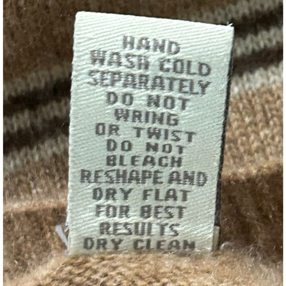 Valerie Stevens Sweater Womens Large‎ Brown Stripe 100% Cashmere Long Sleeve - Picture 10 of 11